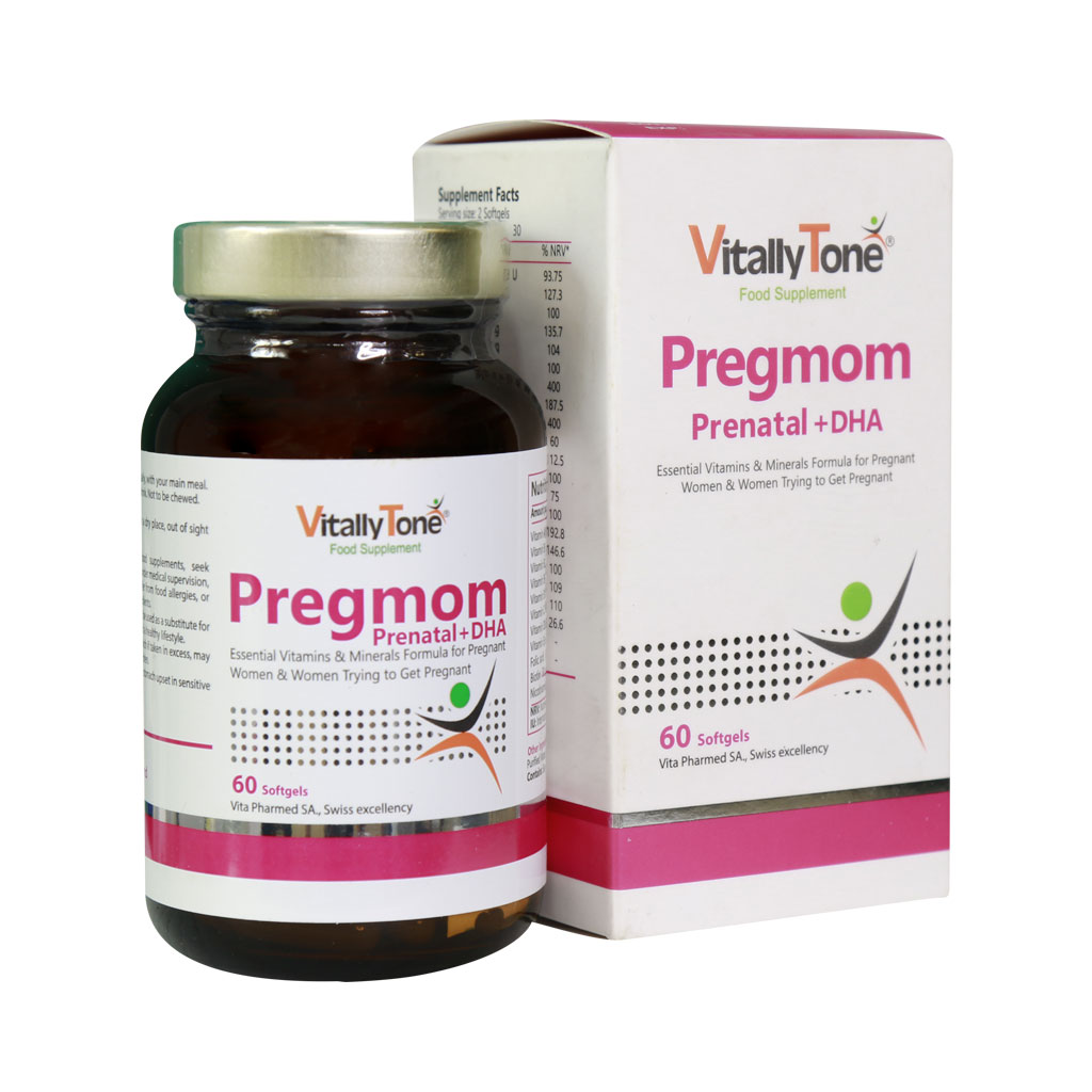 کپسول پریناتال + دی اچ ای پرگمام ویتالی تون PREGMOM PRENATAL+DHA VITALLY TONE