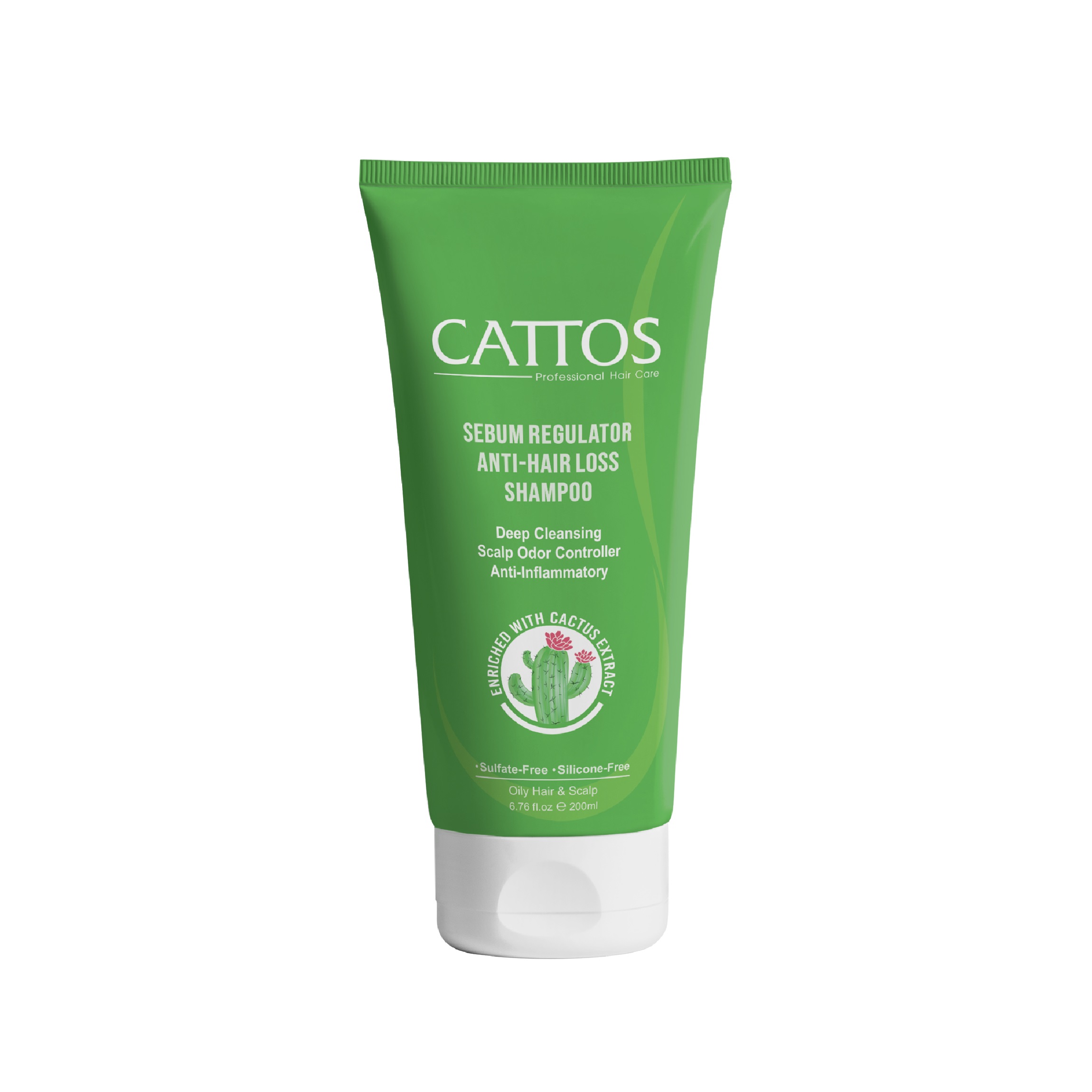 شامپو تقویت کننده موهای چرب کاتوس CATTOS SEBUM REGULATOR ANTI HAIR LOSS SHAMPOO