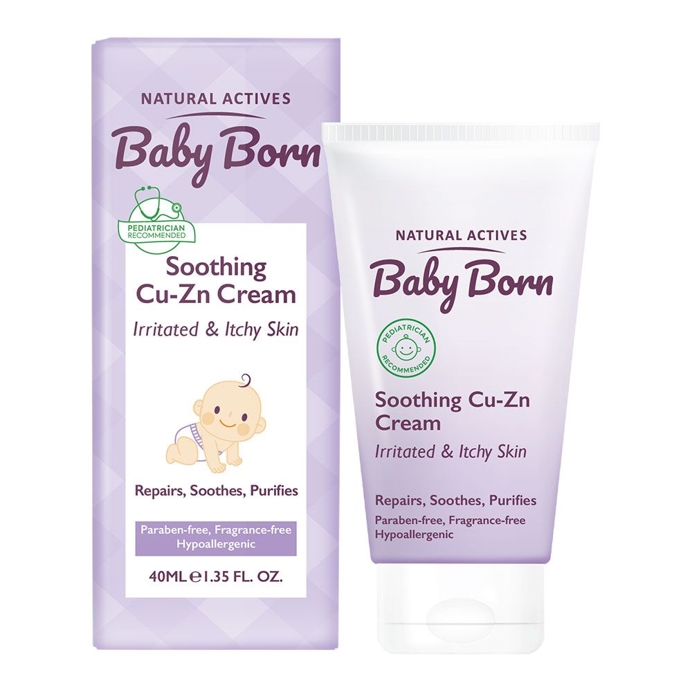 کرم رفع قرمزی پوست صورت و بدن کودک بیبی برن SOOTHING CU-ZN CREAM BABY BORN