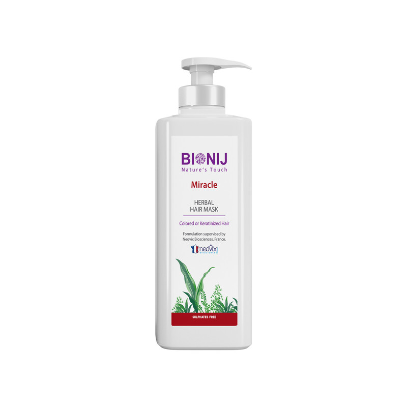 ماسک موهای رنگ و یا کراتین شده گیاهی بیونیج BIONIJ NUTRITION HERBAL SULPHATES FREE HAIR MASK