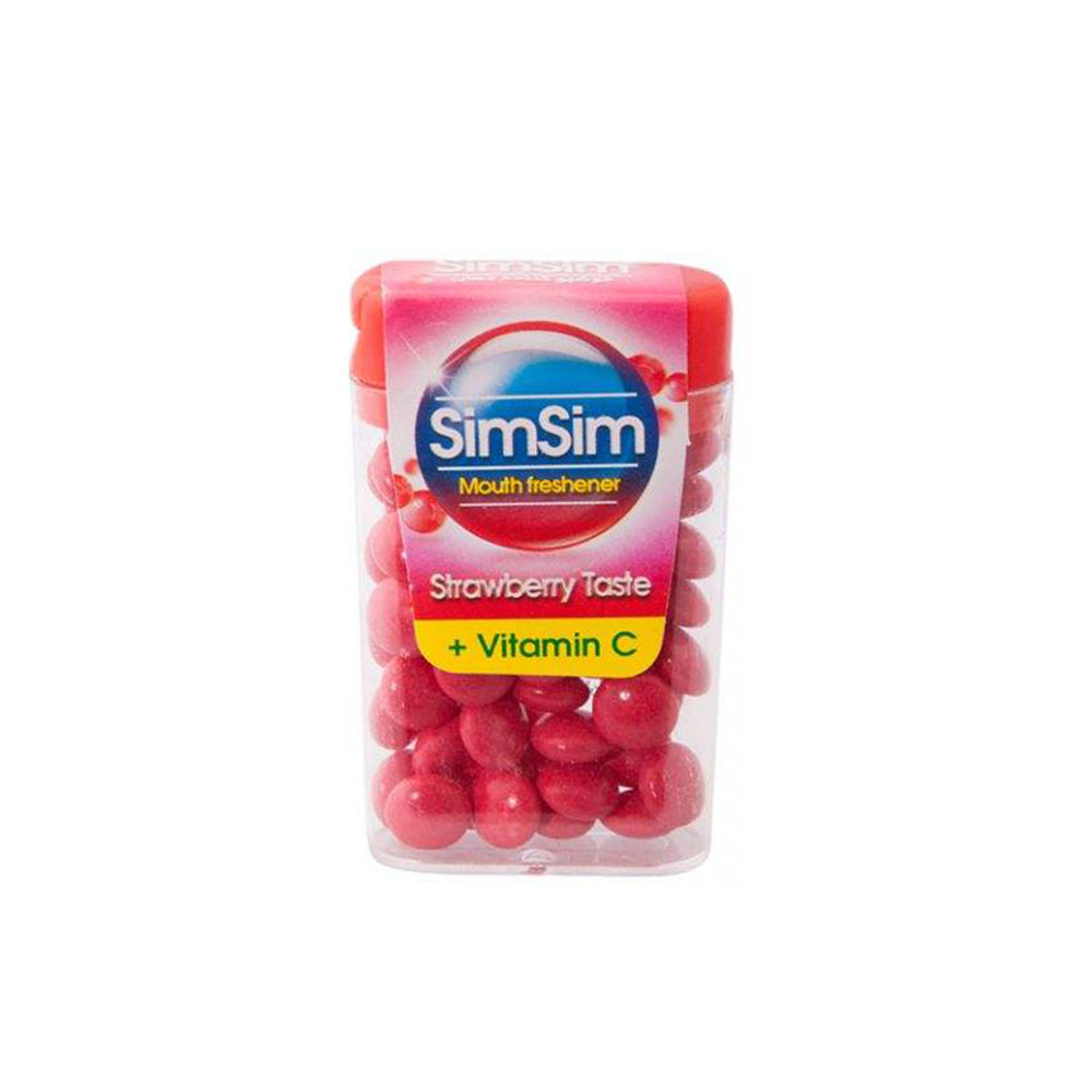 قرص خوشبو کننده دهان توت فرنگی سیم سیم SIMSIM MOUTH FRESHENER TABLETS