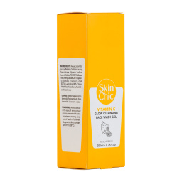 ژل شوینده صورت مدل Vitamin c مناسب پوست خسته و استرس دار اسکین شیک SKIN CHIC VITAMIN C FACE WASH GEL